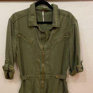 FREE PEOPLE Army Green Short Romper